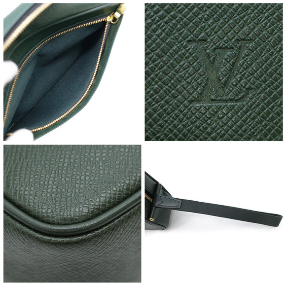 Louis Vuitton Taiga Calgary Epicea Shoulder Clutch Bag Black - Picture 8 of 8